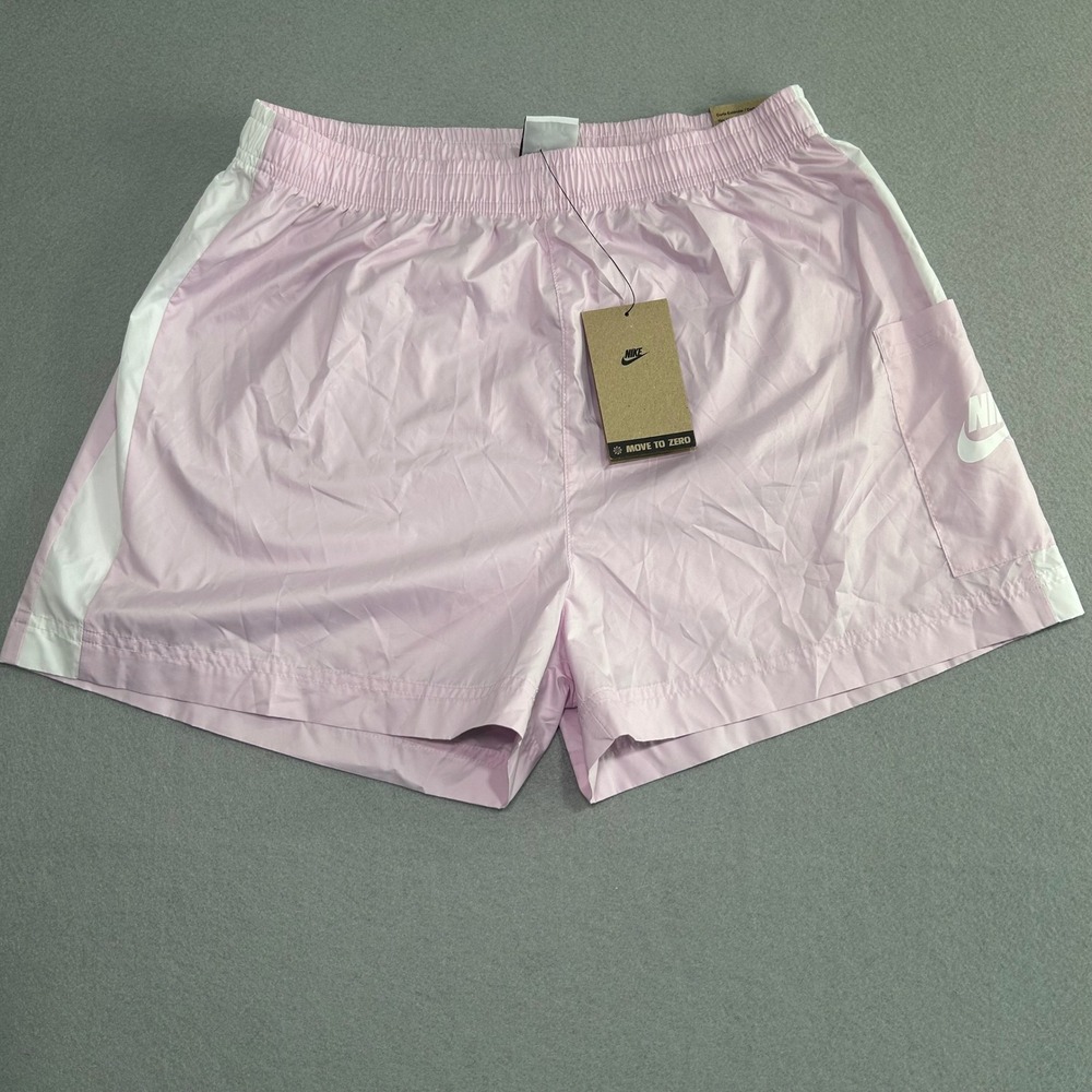 Nike Woven Shorts Womens M Pink High Rise Sportswear Essential DQ3354-695 NWT